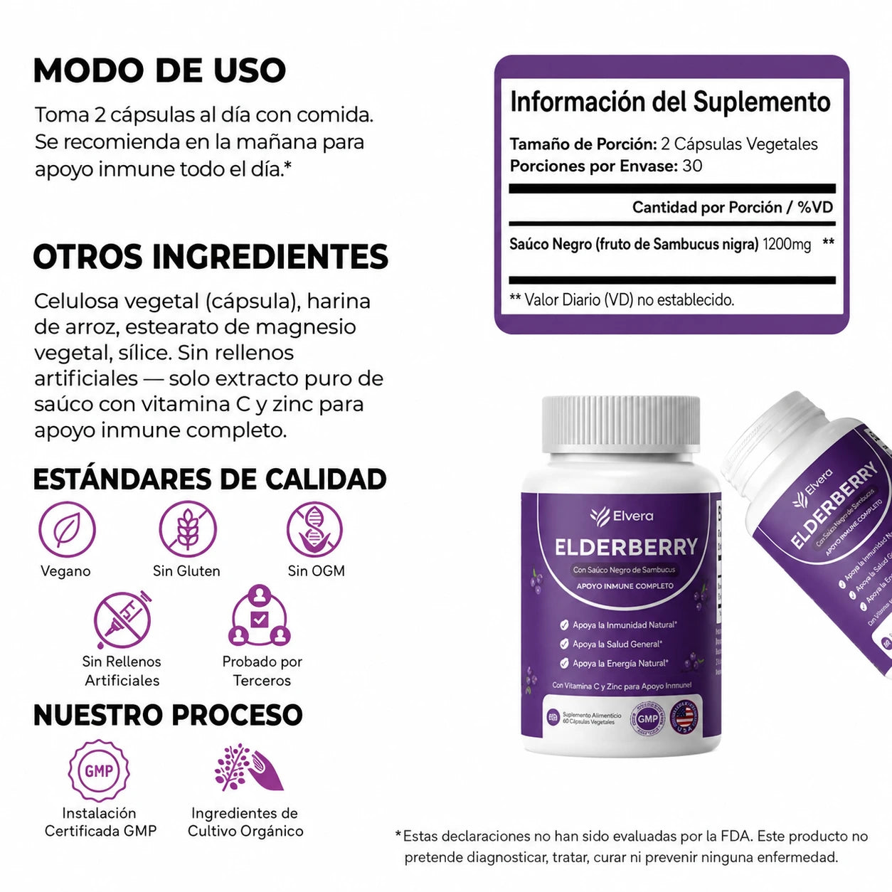Complejo de apoyo intestinal Elvera con saúco