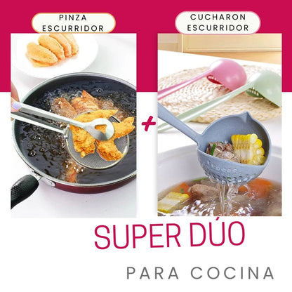 Super Dúo de Cocina: Pinza y Cucharón Premium