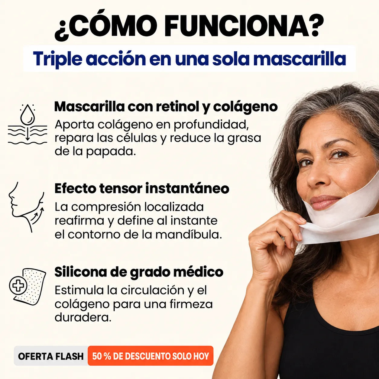 Chinology ™ Mascarilla Reafirmante de Papada
